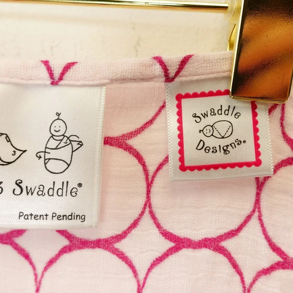Pink Baby Wrap Swaddling Blanket Square Light Geometric Cozy SWADDLE DESIGNS